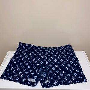 Navy diamond-printed shorts